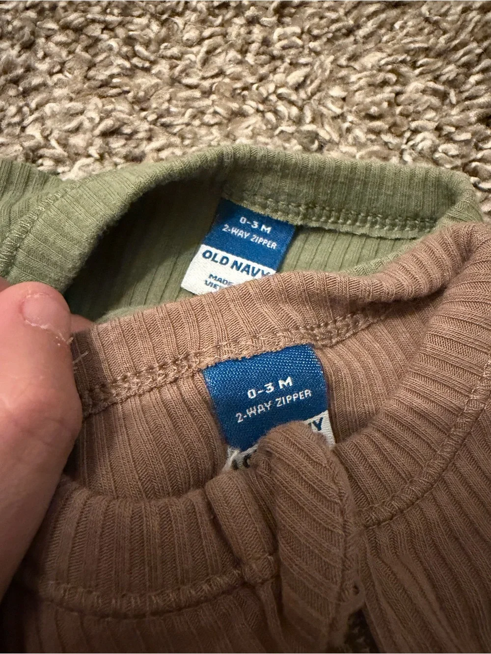2 Old Navy Ribbed double sleepers 0-3 months